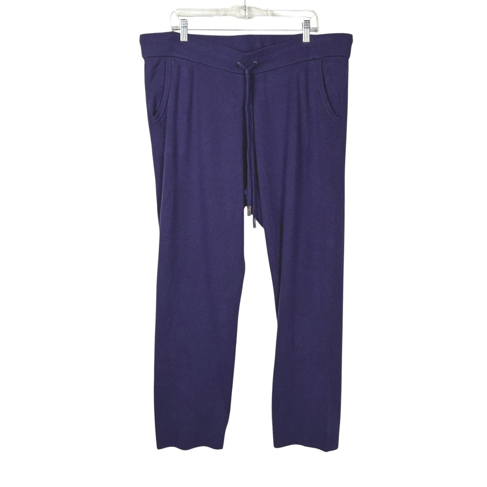 Chico's Cashmere Blend Knit Pull On Straight Leg Pant Size XL Purple